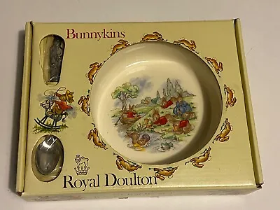 Vtg Royal Doulton Bunnykins 2 Piece Nursery Set Bowl And Spoon • $28.80