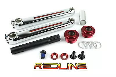 Redline Flight BMX Crank Set Chrome-Moly 175mm With Red Euro Bottom Bracket • $299