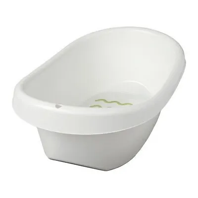 IKEA White/Green Newborn Baby Plastic Anti Slip Harmless Bath Tub For Baby • £17.99