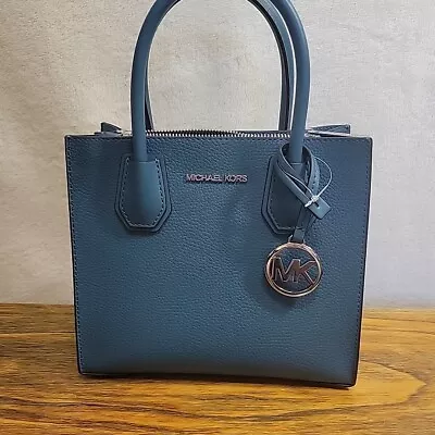 Michael Kors Mercer Medium Messenger Satchel Shoulder Bag Handbag Purse Teal MK • $98.99