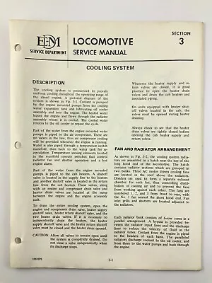 $36.50 • Buy Cooling System 1972 EMD Electro Motive Division SD40-2 Locomotive Manual X020
