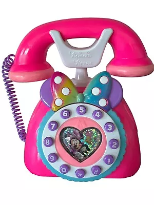 Disney Minnie Mouse Happy Helpers 7” Talking Telephone Pink Rainbow Works • $9.99