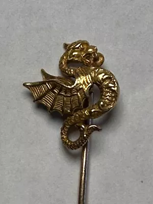 Antique 14k Gold Stick Pin W/ Dragon; 1.55g. Game Of Thrones Fans Will Love It • $67.99