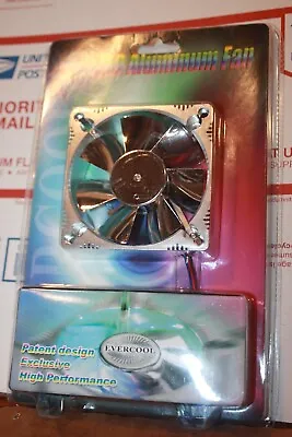 EverCool 4 Blue LED Metal Fan Aluminum 80mm X 80mm X 25mm 3Pin 4LD2 12vdc • $12