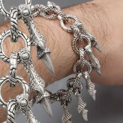 $299.50 • Buy 108g 9  HEAVY DRAGON CROCODILE PREDATOR CLAW 925 STERLING SILVER MENS BRACELET