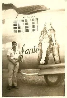 Org. Nose Art Photo: B-24 Bomber  JANIE !!! • $8