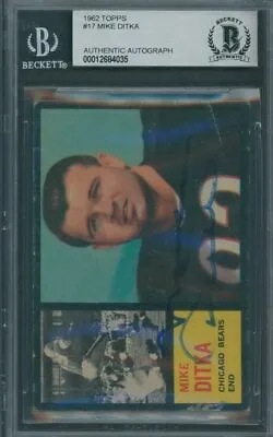 1962 Topps #17 Mike Ditka Beckett Authentic Autograph Signed *4035 • $349