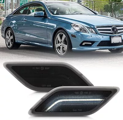 Smoked LED White Side Marker Light For 10-13 Mercedes Benz W212 EClass E350 E550 • $36.09