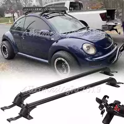 For VW Beetle Car Top Roof Rack Cross Bars 43.3  Luggage Cargo Carrier W/ Lock • $72.95