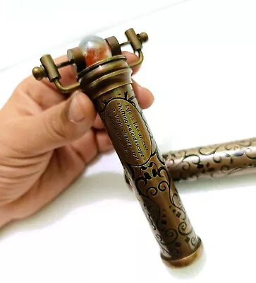 Vintage BRASS KALEIDOSCOPE & MASLACH MARBLE Glass Ball Unique Design W/ Antique • $35.99