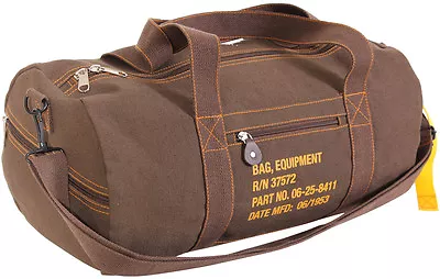 Rothco Cotton Canvas Travel Equipment Flight Carry Duffle Stamped Shoulder Bag • $27.99