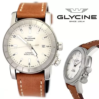 Glycine Airman Double Twelve World Timer Automatic Swiss Made Watch • $750