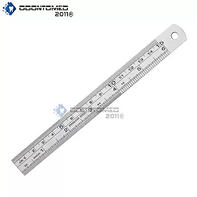 New 6  Double Sided Metal Steel Measuring Ruler SAE & METRIC Scale 1/2  Wide • $7.05