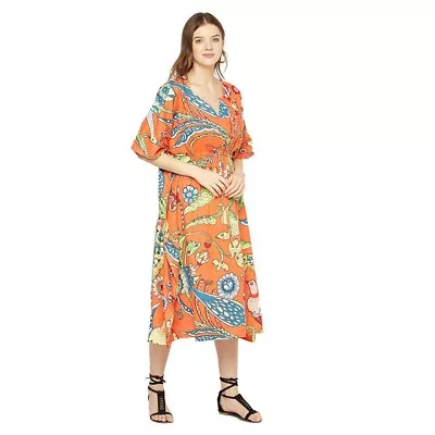 Cotton Kaftan Maxi Dress Plus Size Comfortable Clothing Women Gown Caftan Robe • $44.87