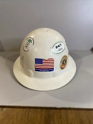 Vintage Super V Hard Hat Safety Helmet With Liner Large & Decals • $20