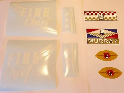 Murray Fire Chief Tricycle Trike Bike Decal Set Seat Tube Head Badge Fender • $41.80