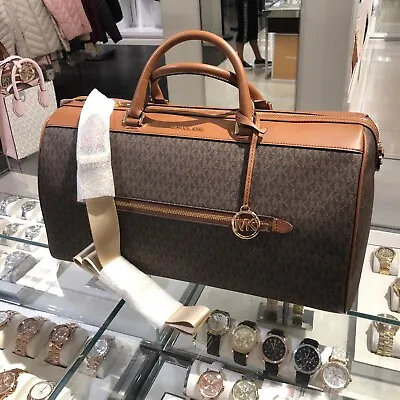 Michael Kors XL Duffle Luggage Bag For Vacation Getaway Trip Plane Train Brown • $237