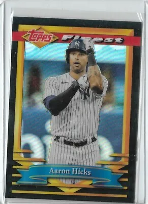2021 Topps Finest 1994 Flashbacks AARON HICKS Black Refractor #d/25  Yankees SP • $19.99