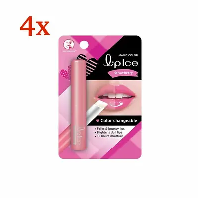 4X Mentholatum Lip Ice Magic Color Change Strawberry Moisture Brighten Lips 2 G • $35.66
