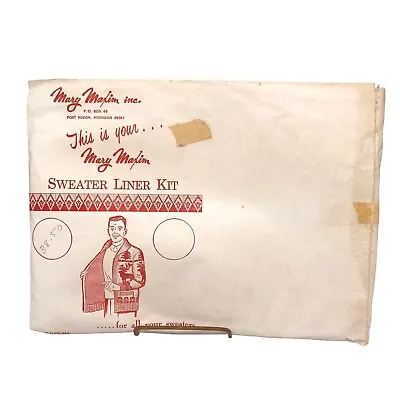 UNUSED Vintage Mary Maxim Kit White Sweater Liner With Material And Instruction • $41.30