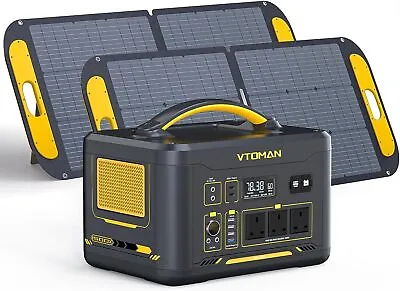 VTOMAN Portable Power Station 600W/1000W/1500W/Extra Battery LiFePO4 Solar Panel • £139.99