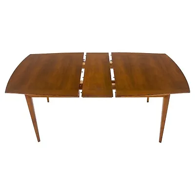 American Walnut Mid Century Modern Boat Shape Dining Table 1 Extension Leaf MINT • $2240