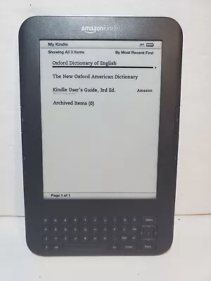 Amazon Kindle K3 Ebook Reader Wi-Fi D00901 3rd Generation No Cord - PREOWNED • $29.99