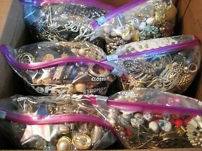 Jewelry Vintage Modern Huge  Lot Craft Junk Wearable Resell Over One Full Pound • $26.99