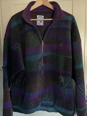 Vintage Jack Wolfskin Polarsystem Patterned Fleece Full Zip Signature Paw • £65