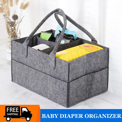 £6.99 • Buy Baby Diaper Organiser Caddy Felt Changing Nappy Kids Storage Carrier Bag Grey UK