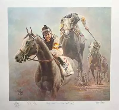 Fred Stone - Holy Bull - Mike Smith Up! - S/N Lithograph - Signed - MINT • $450