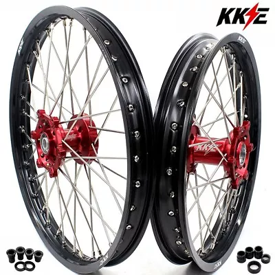 KKE 21/19 Wheels Rims Set For Suzuki RM125 1996-2007 RM250 1996-2008 Black Spoke • $529