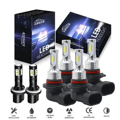 9005 9006 880 LED Headlight High Low Beam + Fog Light Bulbs Conversion Kit • $35.99