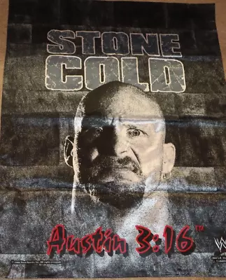 Vintage 1998 WWF 31  X 40  Stone Cold Steve Austin 3:16 Flag Banner WWE USA Made • $23.99