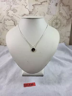 H&M Silver Round Pendant Necklace Costume Jewellery DEC330 • £3.49