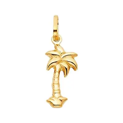 $64 • Buy 14k Yellow Gold Palm Tree Pendant Charm For Necklace
