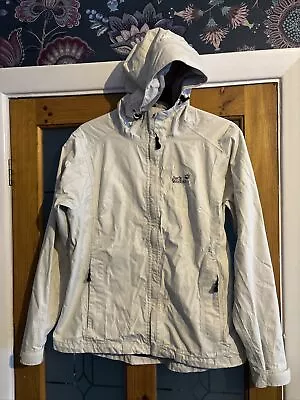 Jack Wolfskin Women’s Cream Stone Jacket Coat Hooded Texapore XL UK18/20 • £25