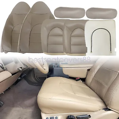 7Pcs For 1999 2000 Ford F250 Lariat Front Leather Seat Cover Tan & Foam Cushion • $150.99