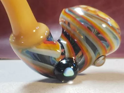 HEADY Borosilicate Glass Sherlock Custom By RockinAGlass Texas Glass HEAT!!! • £162.95