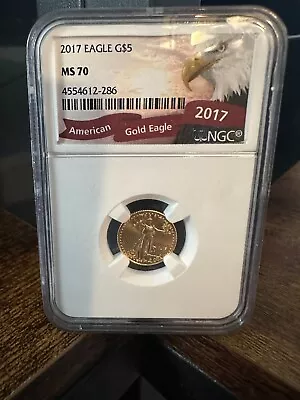 2017 Eagle G$5 MS 70 American 1/10 Gold Coin • $260.01