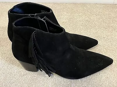 Mango Womens Black Ankle Boots Size UK7 EU40 • £7.99