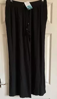 M&S Beachwear Black Trousers - Size 12 • £6