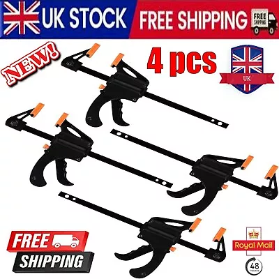 4x 103mm Jaws Ratchet Trigger/G/Speed Clamps Woodworking Carpentry DIY Home New • £6.49