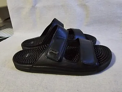 Kenkoh 'Serenity V' Black Massage Double Strap Sandals Slides Size Women's 8 39 • $44.99