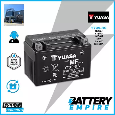 Yuasa YTX9-BS AGM Motorcycle Battery (YTX9BS) Yuasa • $144.95