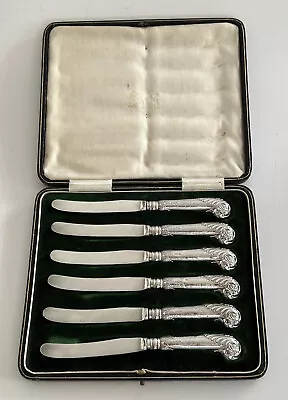 Cased Set Of 6 Silver Butter Knives; Sheffield 1913 Mappin & Webb • $118.12