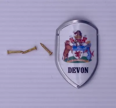 Devon Coat Of Arms Walking Stick Badge/Mount With Pins • £3.25