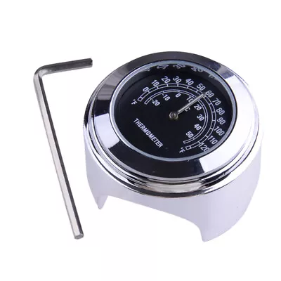 7/8  1  Universal Handlebar Chrome Mount Thermometer Gauge For Motorcycle New • $9.48