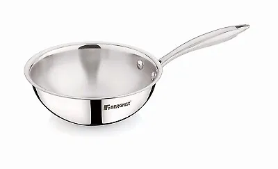 Bergner Argent-Mini Triply Stainless Steel Wok/Kadai 18cm Induction Bottom • $70.99