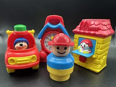 Vintage Fisher Price Little People Lot Construction And McDonalds Clock Ronald • $6.99